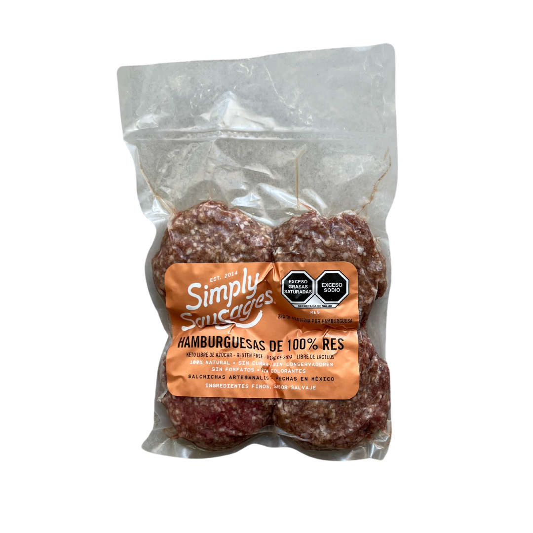 Hamburguersa 100% Res 4Pza